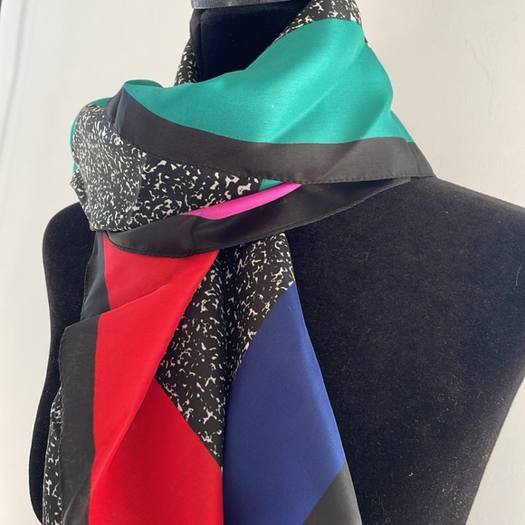 Retro 80’s super fun colors ladies scarf vintage item - Picture 2 of 4